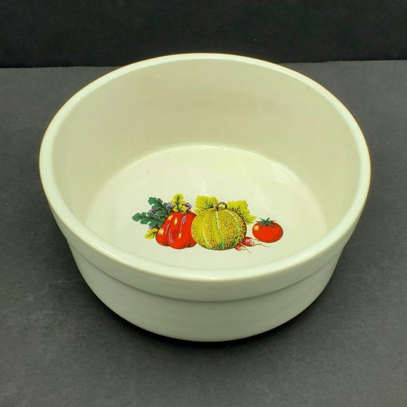 Mccoy Other - McCoy Vegetable Patch Bowl White Bowl Vegetables Decal Pepper Tomato
